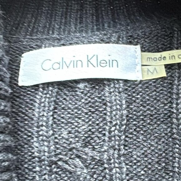 Calvin Klein Medium Gray Cable-Knit Sweater Dress with Buckle - Picture 6 of 8